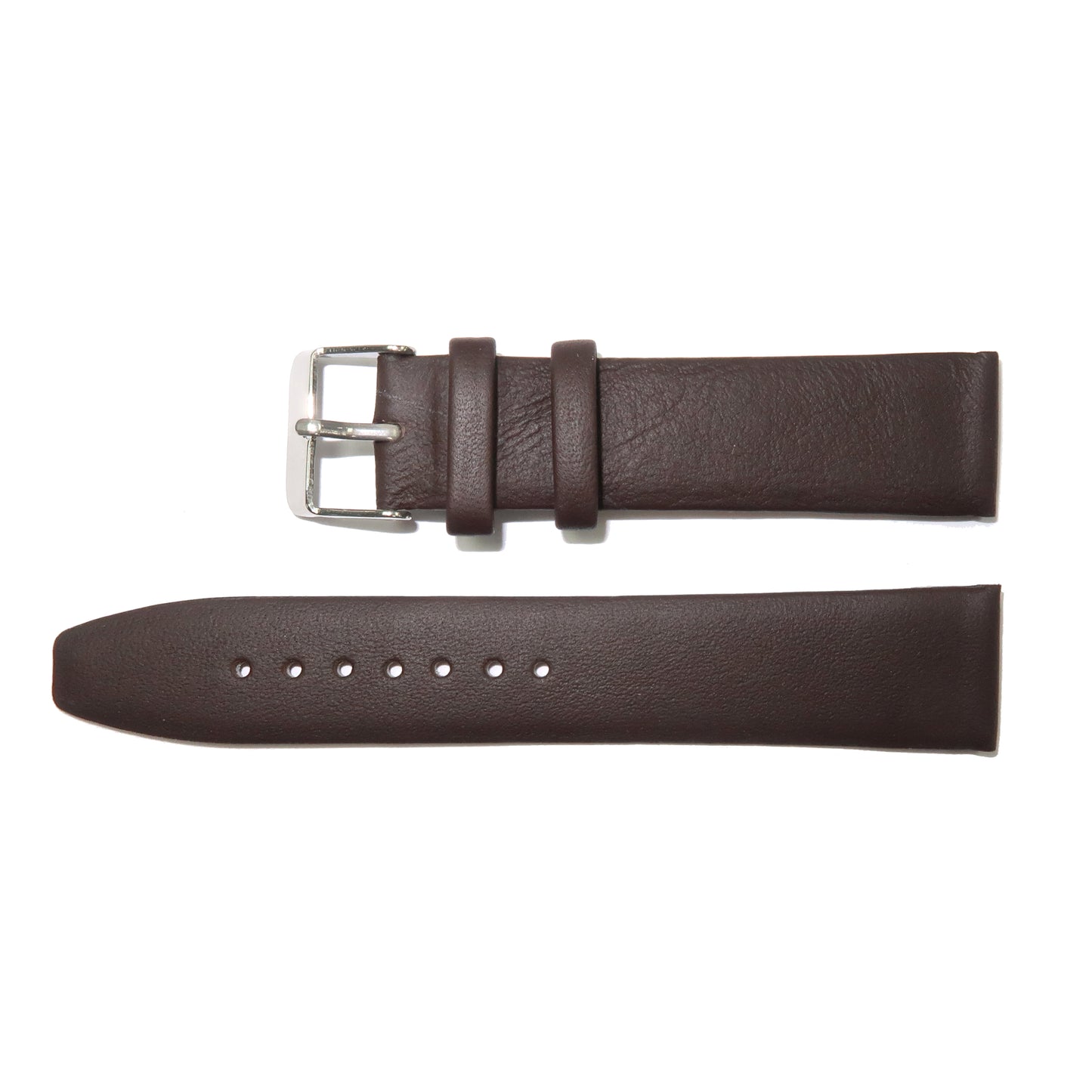 Genuine Leather Watch Band 8-24mm Flat Classic Plain Grain Black Brown Light Brown Tan Light Tan Light Green - Universal Jewelers & Watch Tools Inc. 