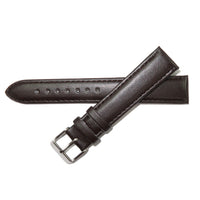 Genuine Leather Watch Band 12-30mm Padded Classic Plain Grain Stitched Black Brown - Universal Jewelers & Watch Tools Inc. 