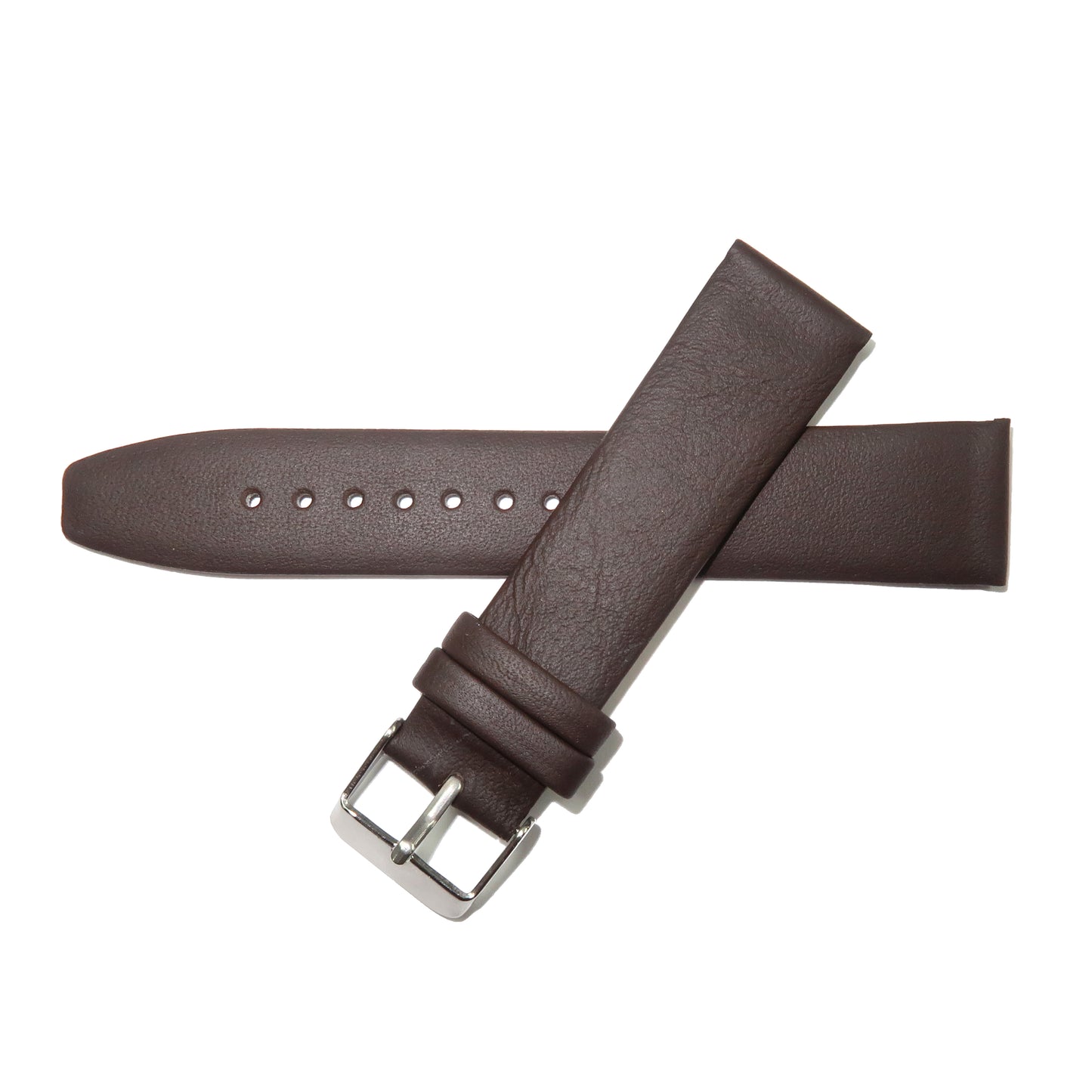 Genuine Leather Watch Band 8-24mm Flat Classic Plain Grain Black Brown Light Brown Tan Light Tan Light Green - Universal Jewelers & Watch Tools Inc. 