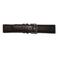 Genuine Leather Watch Band 8-28mm Padded Classic Plain Grain Stitched Black Brown - Universal Jewelers & Watch Tools Inc. 