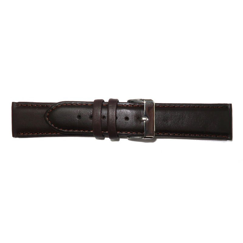 Load image into Gallery viewer, Genuine Leather Watch Band 8-28mm Padded Classic Plain Grain Stitched Black Brown - Universal Jewelers &amp; Watch Tools Inc. 
