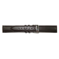 Genuine Leather Watch Band 12-30mm Padded Classic Plain Grain Stitched Black Brown - Universal Jewelers & Watch Tools Inc. 