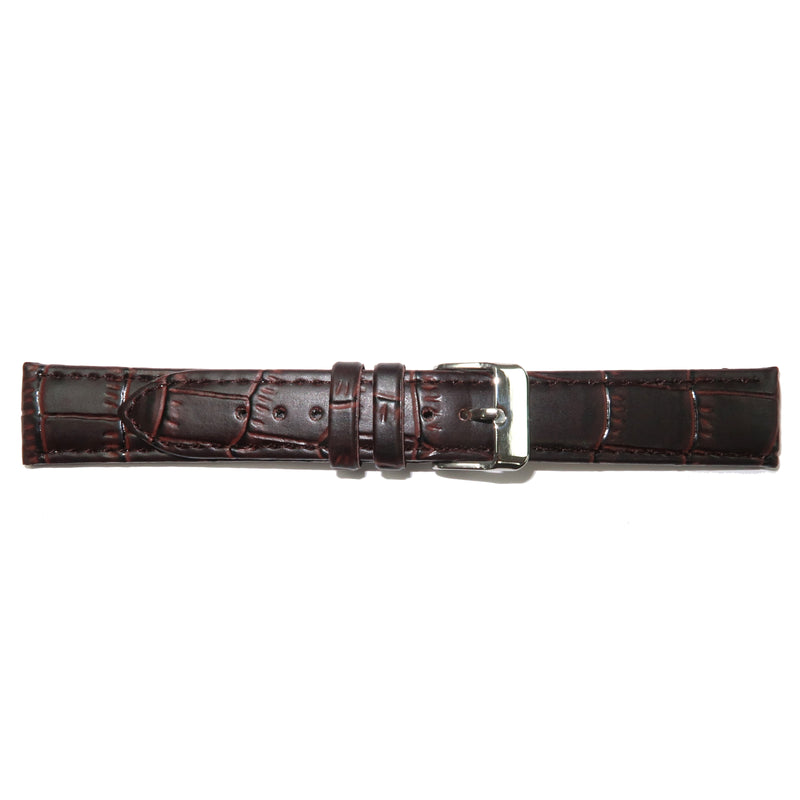 Load image into Gallery viewer, Faux Leather Watch Band 12-30mm Padded Alligator Grain Stitched Black Brown - Universal Jewelers &amp; Watch Tools Inc. 
