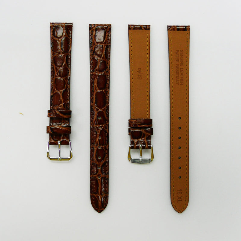 Load image into Gallery viewer, Crocodile Watch Grain Strap For Men 16 MM Band Brown Color, XL Size, Watch Band Replacement
