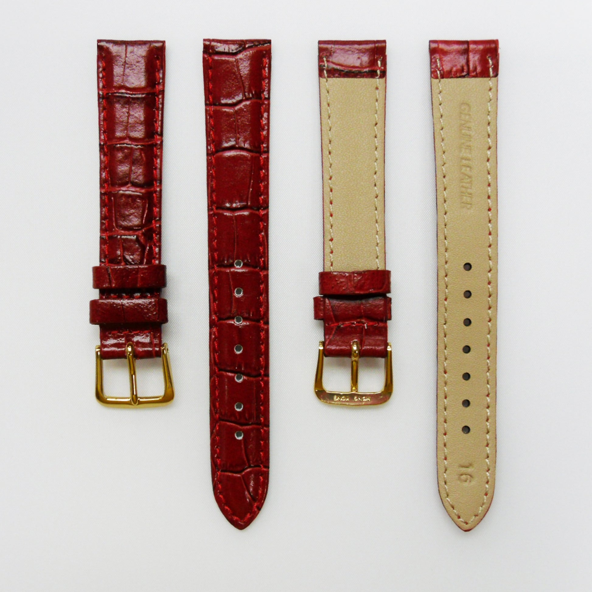 Crocodile Watch Grain Strap For Men 16 MM and 20 MM Band Brown Color, Regular Size, Watch Band Replacement - Universal Jewelers & Watch Tools Inc.