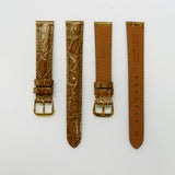 Crocodile Watch Grain Strap For Men 16 MM Band Tan Color, Regular Size, Watch Band Replacement