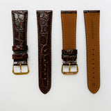 Crocodile Watch Grain Strap For Men 22 MM Band, Brown Color, Regular Size, Watch Band Replacement