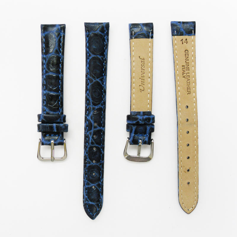 Load image into Gallery viewer, Crocodile Watch Grain Strap For Men and Women 12 MM and 14 MM Band Blue and Grey Color, Regular Size, Watch Band Replacement

