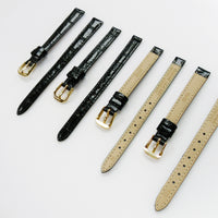 Crocodile Watch Grain Strap For Men and Women 8 MM, 10 MM Band Black Color, Regular Size, Watch Band Replacement