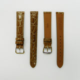 Crocodile Watch Grain Strap For Men 16 MM and 20 MM Band Brown Color, Regular Size, Watch Band Replacement