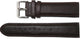 Genuine Leather Watch Band, Dark Brown Padded, Stitched, Brown Thread, 18MM, XL Size, Silver Buckle