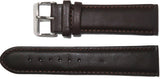 Genuine Leather Watch Band, Black Padded, Stitched, 16MM, Regular Length, Golden  Buckle