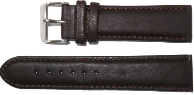 Load image into Gallery viewer, Genuine Leather Watch Band 8-28mm Padded Classic Plain Grain Stitched Black Brown - Universal Jewelers &amp; Watch Tools Inc. 
