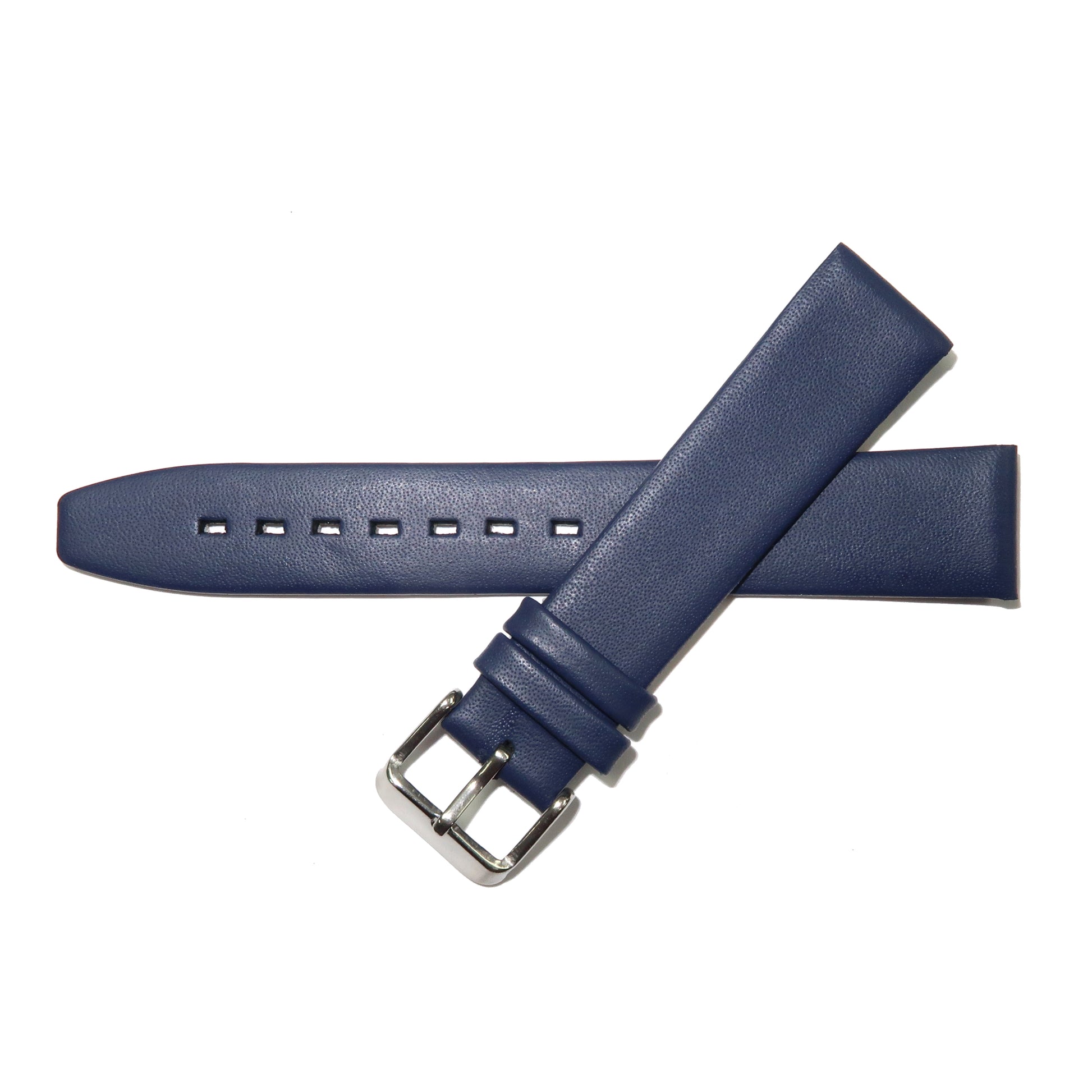 Genuine Leather Watch Band 8-24mm Flat Classic Plain Grain Black Brown Light Brown Tan Light Tan Light Green - Universal Jewelers & Watch Tools Inc. 
