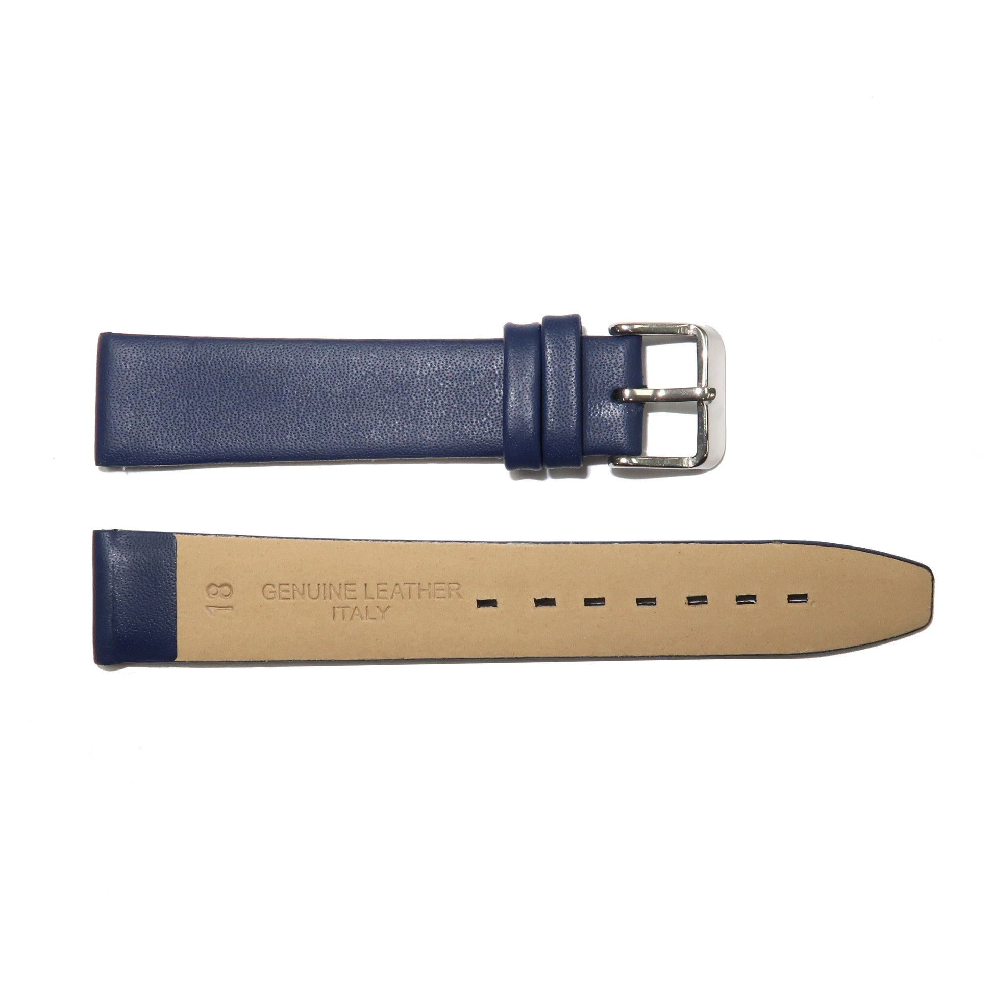 Genuine Leather Watch Band 8-24mm Flat Classic Plain Grain Black Brown Light Brown Tan Light Tan Light Green - Universal Jewelers & Watch Tools Inc. 