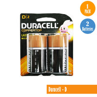 Duracell-D, 1 Pack 2 Batteries, Available for bulk order - Universal Jewelers & Watch Tools Inc. 