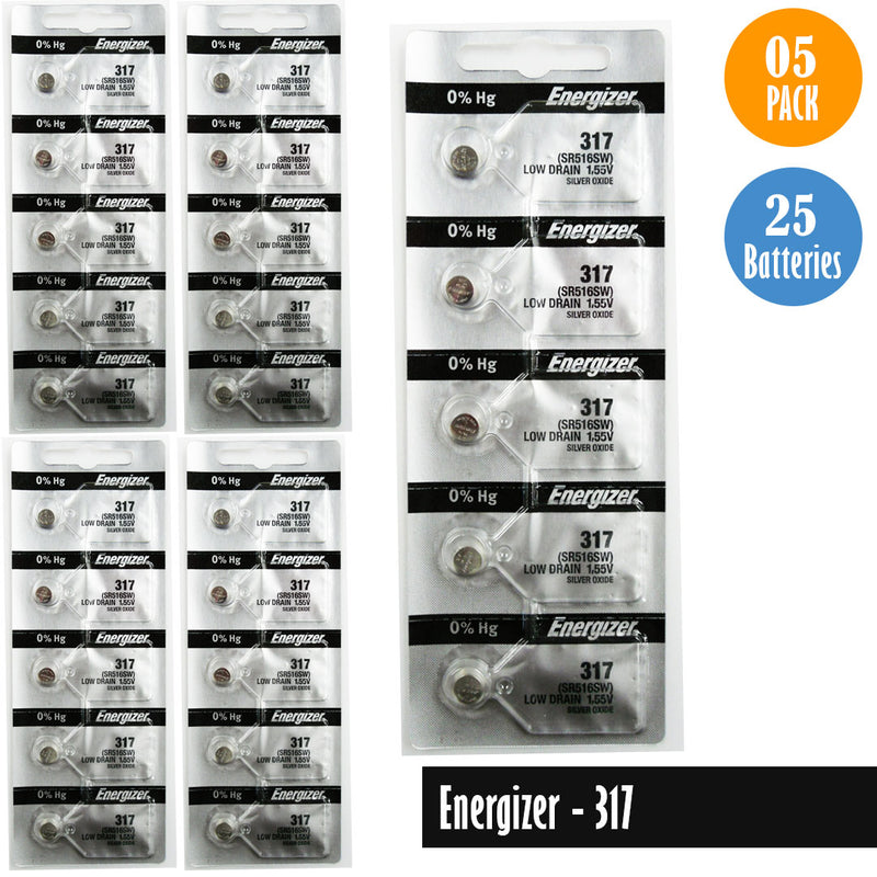 Load image into Gallery viewer, Energizer-317 Watch Battery, 1 Pack 5 batteries, Replaces SR516SW
