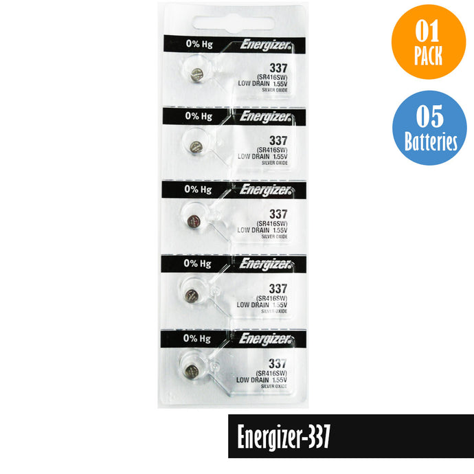 Energizer 337 Watch Battery Replacement, 1 Pack of 5 batteries, SR416SW