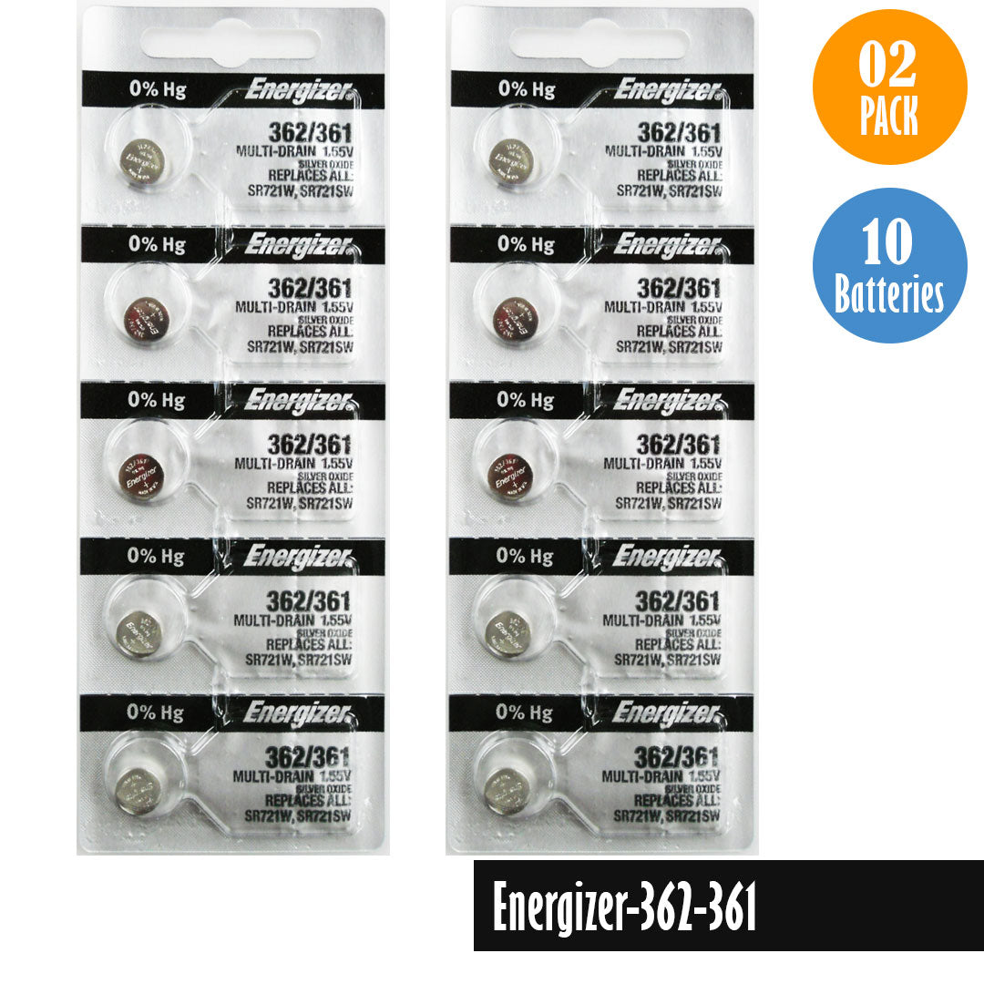 Energizer-362-361 Watch Battery, 1 Pack 5 batteries, Replaces SR721SW, SR721W