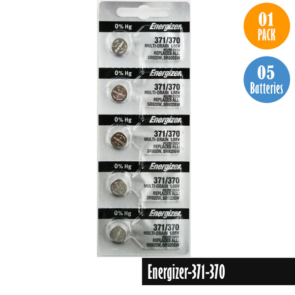 Energizer-371-370 Watch Battery, 1 Pack 5 batteries, Replaces all SR920W, SR920SW - Universal Jewelers & Watch Tools Inc. 