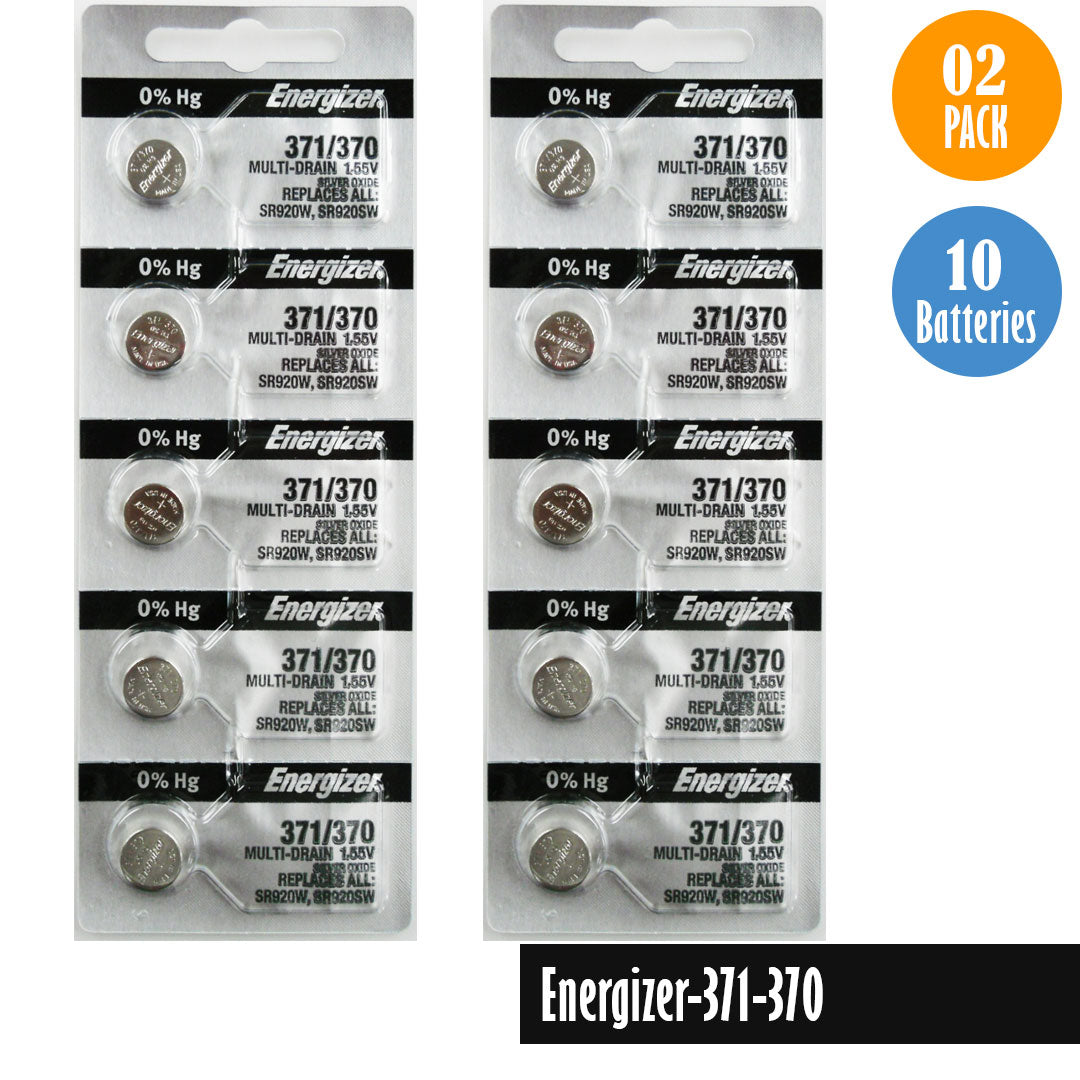 Energizer-371-370 Watch Battery, 1 Pack 5 batteries, Replaces all SR920W, SR920SW