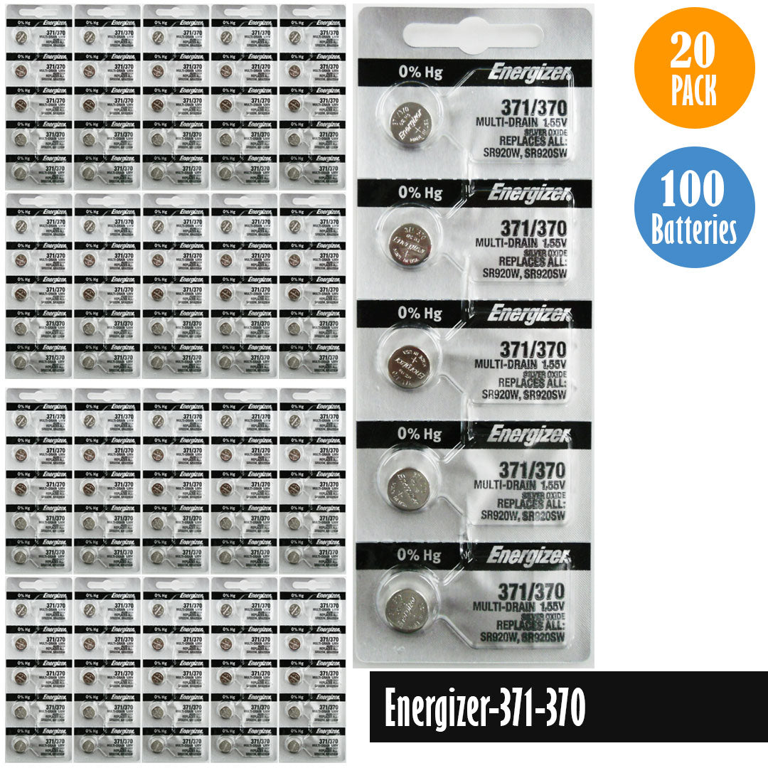 Energizer-371-370 Watch Battery, 1 Pack 5 batteries, Replaces all SR920W, SR920SW