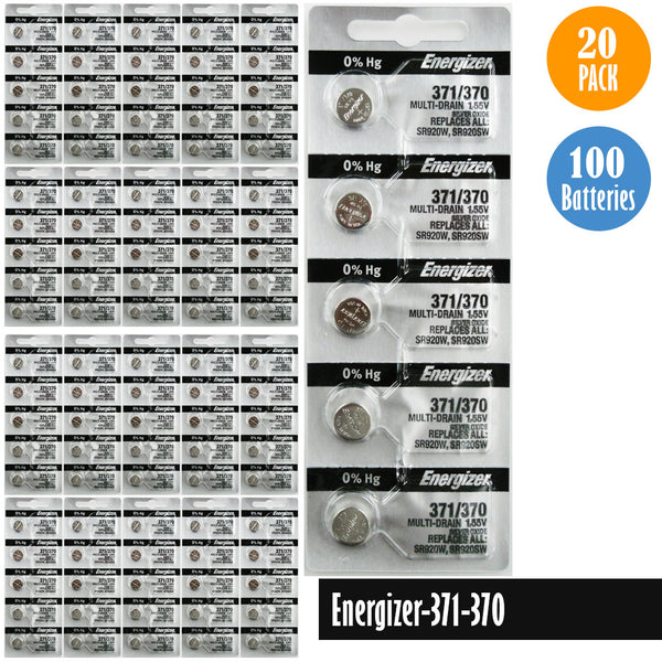 Renata Batteries Renata 371 SR920SW Batteries - 1.55V Silver Oxide 371  Watch Battery (100 Count)