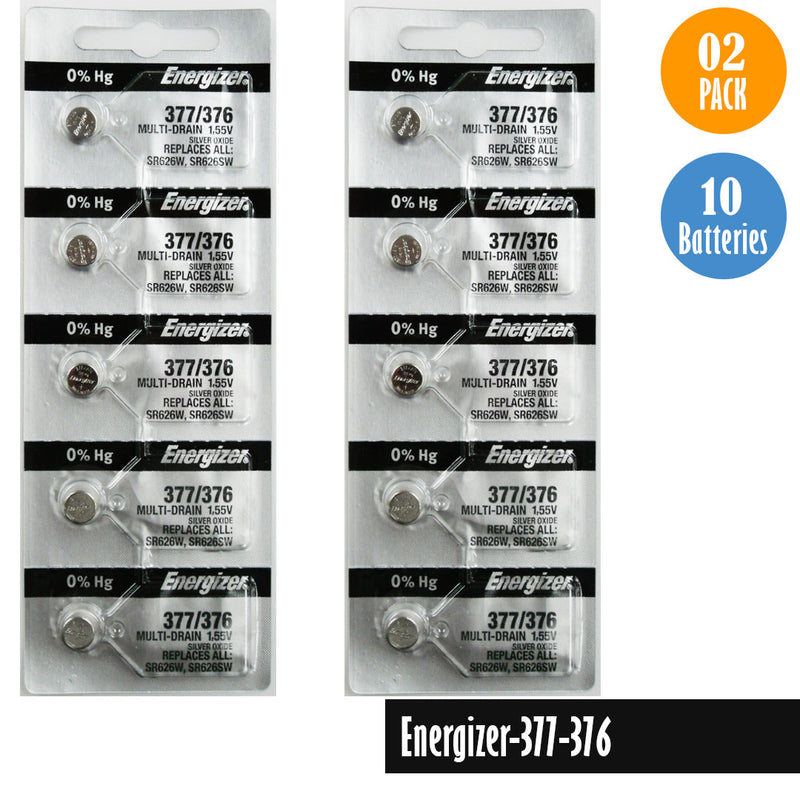 Load image into Gallery viewer, Energizer-377-376 Watch Battery, 1 Pack 5 batteries, Replaces all SR626W, SR626SW
