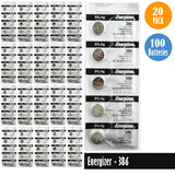 Energizer-386 Watch Battery, 1 Pack 5 batteries, Replaces all 301, 186, SR43W, SR143SW