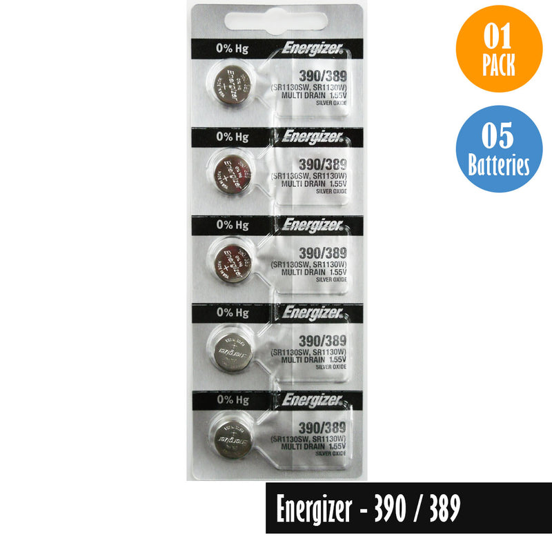 Load image into Gallery viewer, Energizer-390-389 Watch Battery, 1 Pack 5 batteries, Replaces all SR1130SW, SR1130W - Universal Jewelers &amp; Watch Tools Inc. 
