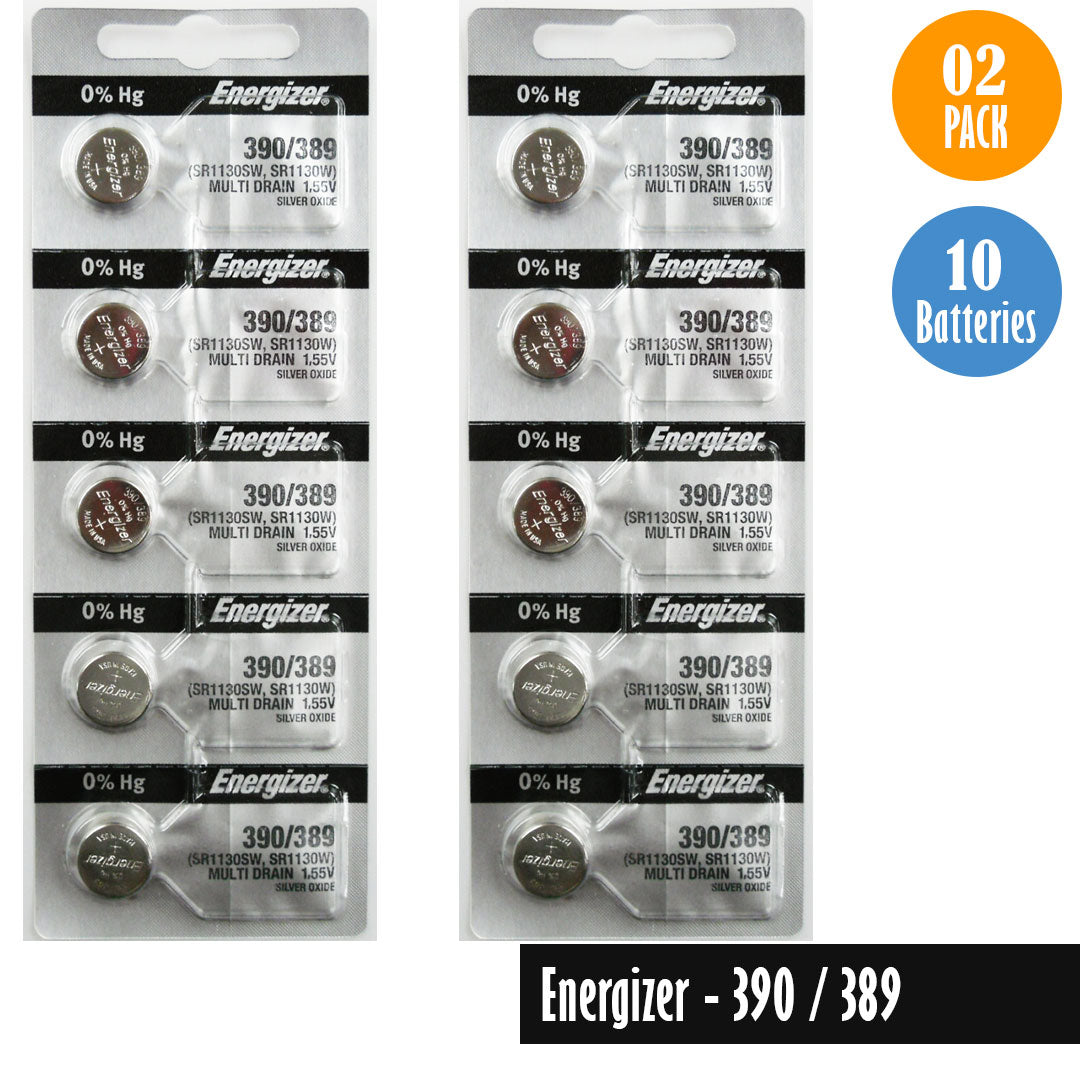 Energizer-390-389 Watch Battery, 1 Pack 5 batteries, Replaces all SR1130SW, SR1130W