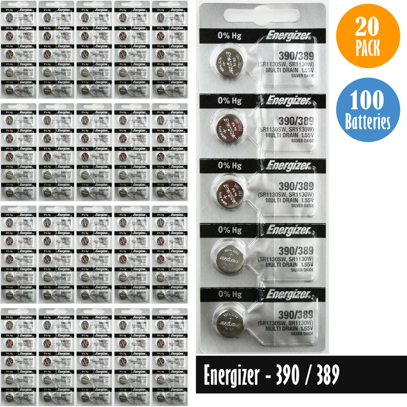 Load image into Gallery viewer, Energizer-390-389 Watch Battery, 1 Pack 5 batteries, Replaces all SR1130SW, SR1130W
