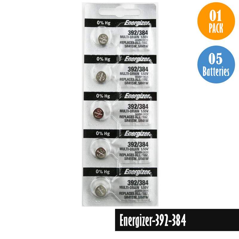 Load image into Gallery viewer, Energizer-392-384 Watch Battery, 1 Pack 5 batteries, Replaces all 192, SR41SW, SR41W - Universal Jewelers &amp; Watch Tools Inc. 
