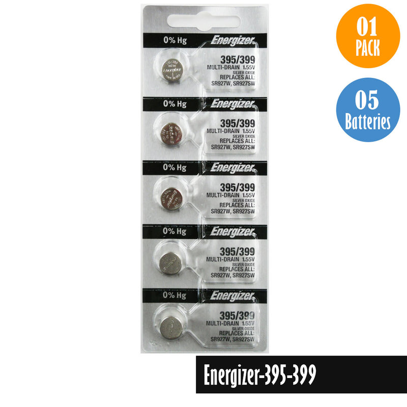 Load image into Gallery viewer, Energizer-395-399 Watch Battery, 1 Pack 5 batteries, Replaces all SR927W, SR927SW - Universal Jewelers &amp; Watch Tools Inc. 
