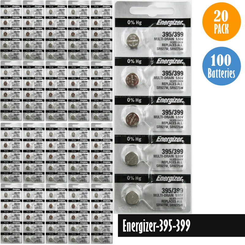 Load image into Gallery viewer, Energizer-395-399 Watch Battery, 1 Pack 5 batteries, Replaces all SR927W, SR927SW
