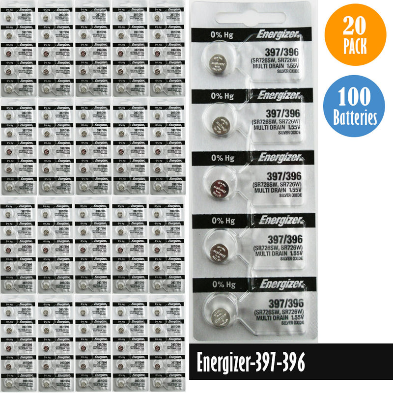 Load image into Gallery viewer, Energizer-397-396 Watch Battery, 1 Pack 5 batteries, Replaces all SR726SW, SR726W
