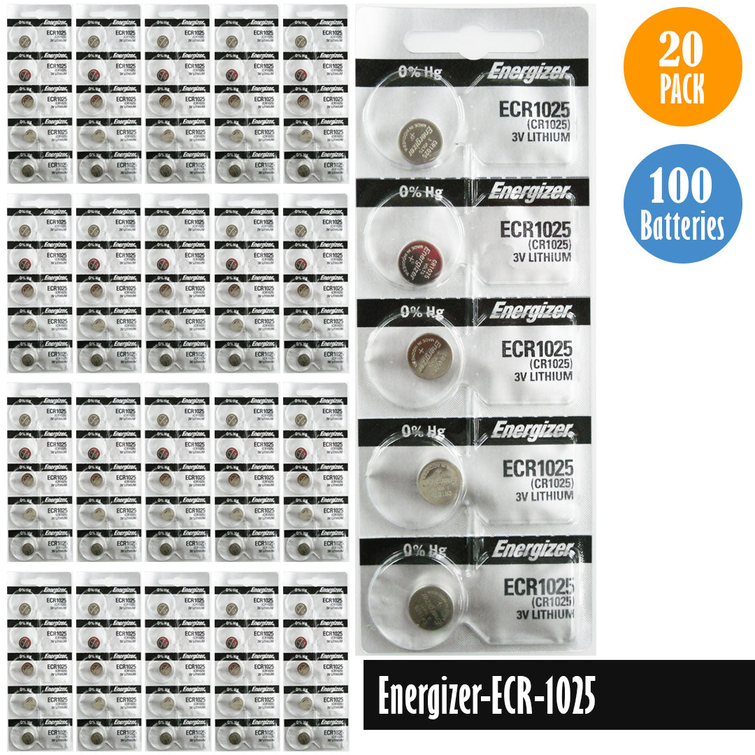Energizer-ECR-1025 Watch Battery, 1 Pack 5 batteries, Replaces all CR1025