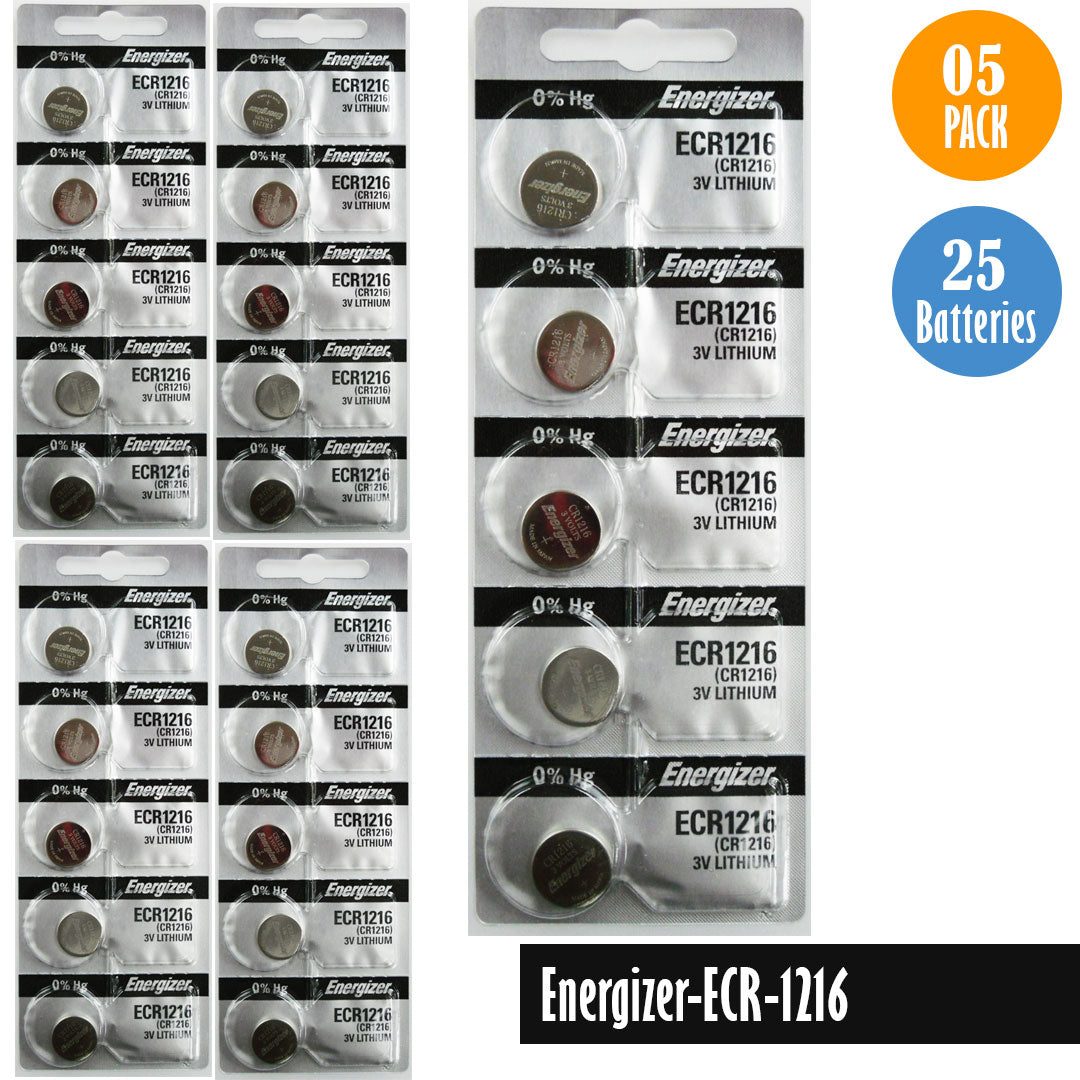 Energizer-ECR-1216 Watch Battery, 1 Pack 5 batteries, Replaces all CR1226