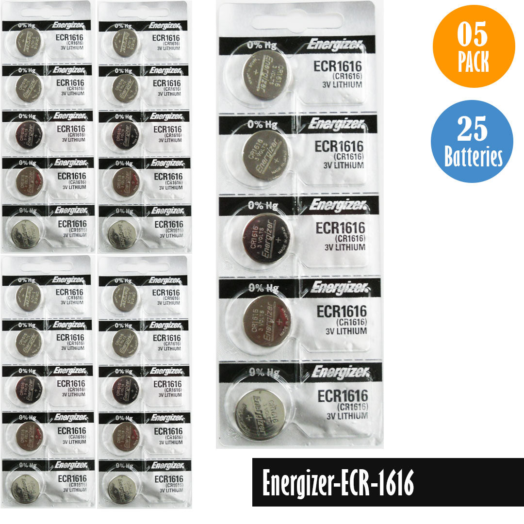Energizer-ECR-1616 Watch Battery, 1 Pack 5 batteries, Replaces all CR1616