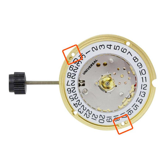 ETA F04.11A 2 Hands DT @ 6, Watch Quartz Movement - Universal Jewelers & Watch Tools Inc. 