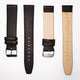 Genuine Leather Watch Band, Plain Dark Brown, Non Stitches, 16MM and 18MM, Regular Size, Stainless Steel Silver Buckle