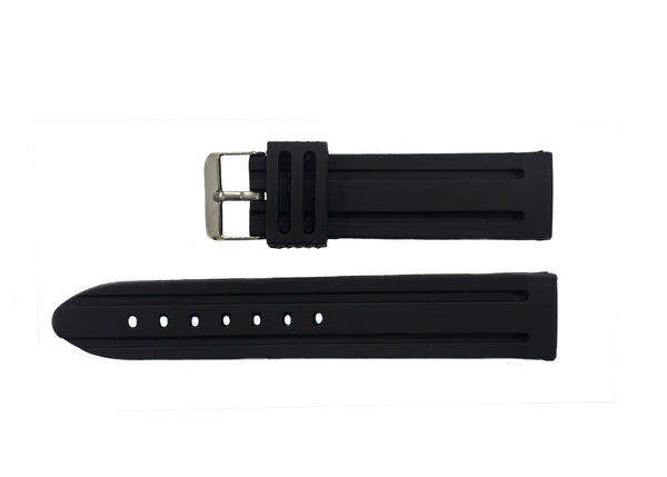 BEST QUALITY,SILICONE WATCH BAND BLACK COLOR 22MM & 24MM - Universal Jewelers & Watch Tools Inc. 