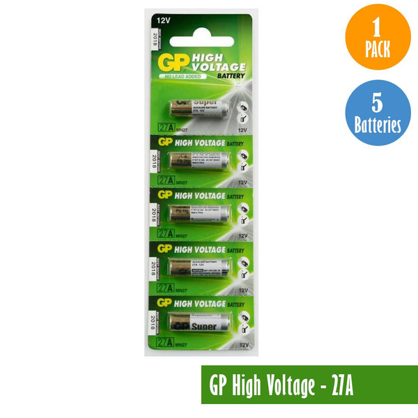 GP High Voltage, 27A, 1 Pack 5 Batteries, Available for bulk order - Universal Jewelers & Watch Tools Inc. 