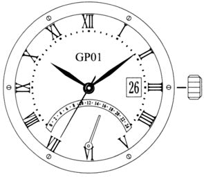 GP01 Miyota DUAL TIME BIG DATE 3 Quartz Watch Movement Made in Japan | - Universal Jewelers & Watch Tools Inc.