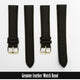 Genuine Leather Watch Band, Dark Brown Padded, Stitched, Brown Thread, 20MM, XL Size, Golden Buckle - Universal Jewelers & Watch Tools Inc. 