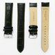 Genuine Leather Watch Band, Black Alligator Straps, Padded, Black, Yellow and Orange Stitches, 22MM and 24MM, XXL Size, Stainless Steel Silver and Gold Buckle
