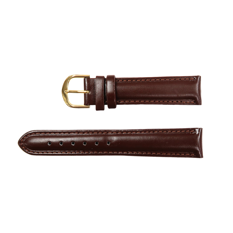 Load image into Gallery viewer, Genuine Leather Watch Band 16-20mm Padded Classic Plain Grain Stitched Brown Tan - Universal Jewelers &amp; Watch Tools Inc. 
