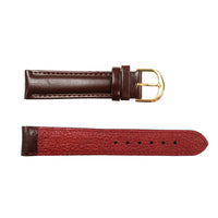 Genuine Leather Watch Band 16-20mm Padded Classic Plain Grain Stitched Brown Tan - Universal Jewelers & Watch Tools Inc. 
