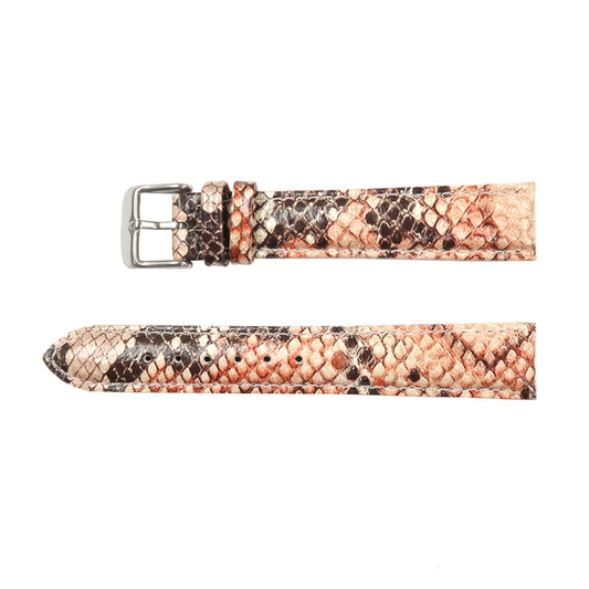 Genuine Leather Watch Band 18mm Padded Lizard Grain Stitched Multibrown - Universal Jewelers & Watch Tools Inc. 