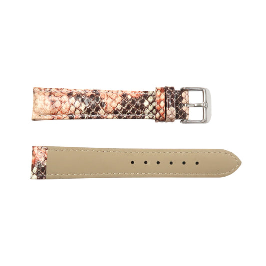 Genuine Leather Watch Band 18mm Padded Lizard Grain Stitched Multibrown - Universal Jewelers & Watch Tools Inc. 